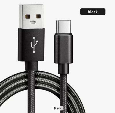 USB A - USB Type C Handy Ladekabel geflochten 1m Samsung, Huawei Smartphone usw.
