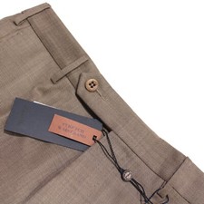 Zanella NWT Dress Pants Size 28 US Parker In Solid Light Brown 100 Wool