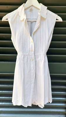 OILILY ärmellose Bluse weiß 100% Baumwolle Umstandsbluse Gr. 36/38 S/M