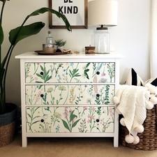 Wallpaper 17.3"X393" Yellow Floral PVC Peel And Stick Leaf Cabinet Sticker Decal