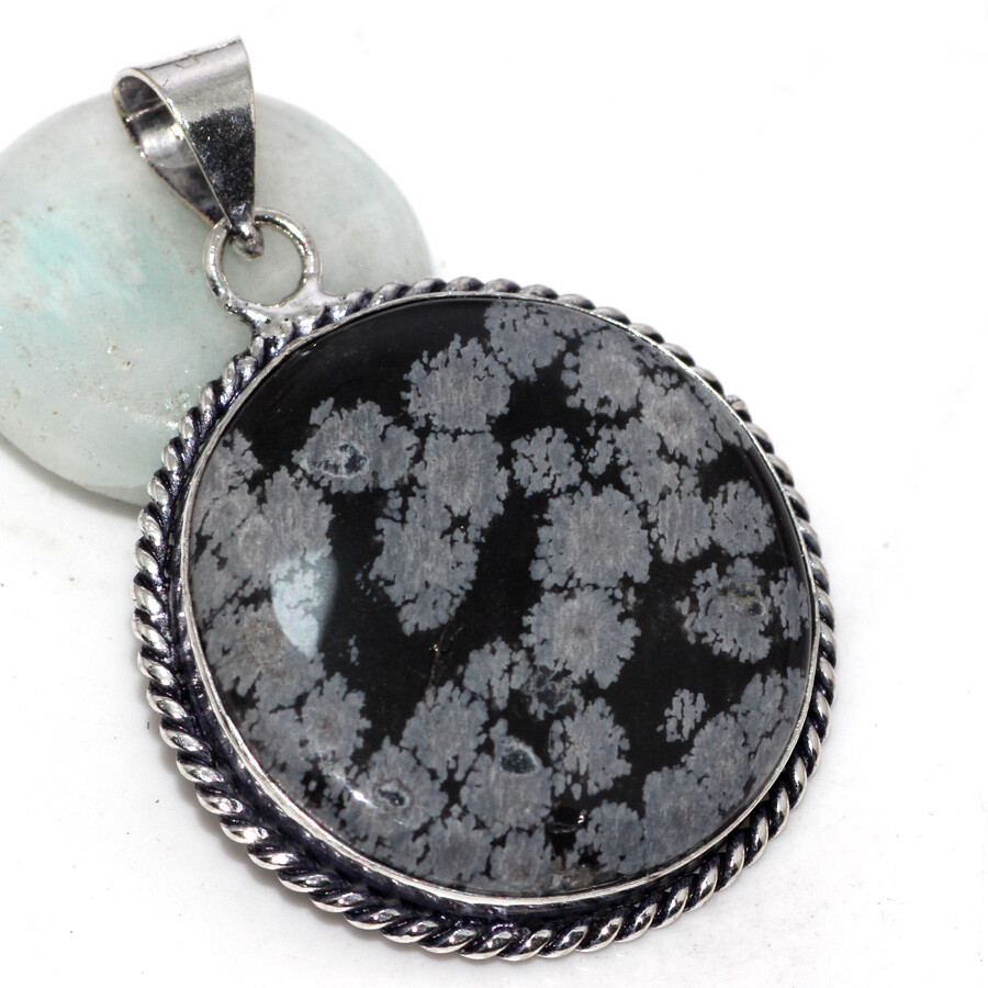 Snowflake Obsidian 925 Silver Plated 2