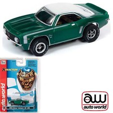 Auto World 1969 Chevy Camaro SS 396 Green R27 HO Slot Car SC343 fits AFX