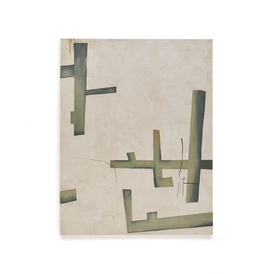 Fida Leinwand 140 x 180 x 3 cm Segeltuch Kiefernholz Leinen Beige