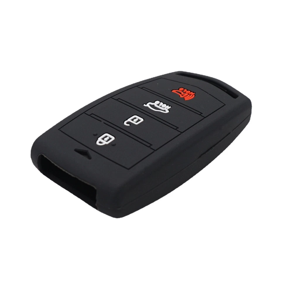 2Pcs 4 Buttons Silicone Key Fob Cover Keychain for Hyundai Genesis G70 G80 G90 Foto 3 de 4