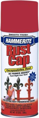 Hammerite Spray Paint Smooth Finish Red Rust Cap No Primer Needed 12 oz.