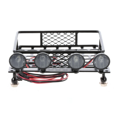 Roof Rack Luggage  with Light Bar for 1/10 RC Crawler Axial SCX10 O8M5