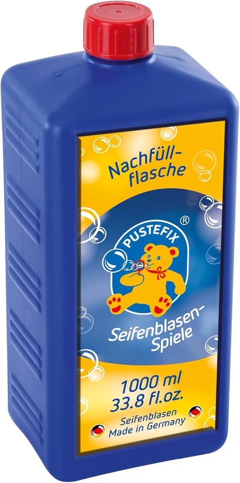 SPUSTEFIX Seifenblasen Nachfüllflasche 1L –Flüssigkeit für Kinder auf Geburtstag