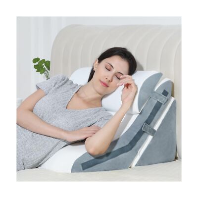 Bed Wedge Pillow for Sleeping 3PCS, 20-in-1 Adjustable Memory Foam