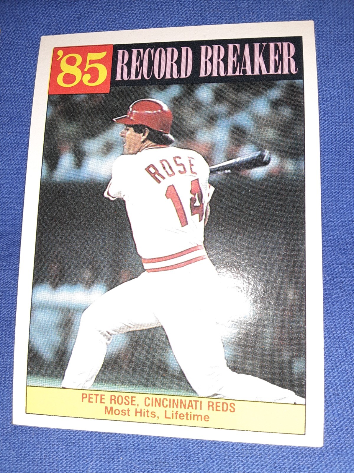 1986 Topps Record Breakers #206 Pete Rose Cincinnati Reds BASEBALL Card MVP HOF