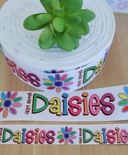 7/8  1.5   1 YD Girl Scouts Grosgrain Ribbon Daisies Cookie