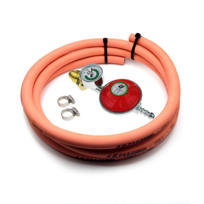 DOZYANT Tubo per propano da 3,5 m con manometro, include adattatore per serbatoio, converte il serbatoio POL LP in QCC1 per barbecue a gas, stufe e altri apparecchi a propano