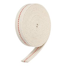 Cotton Oil Lamp Wick 3/4 Inch Flat Wide 3 Meter/10Ft Long with Red Stitch