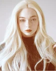 Women Light Blonde Middle Part Party Function Wavy Curly Long Hair Full Wigs WIG