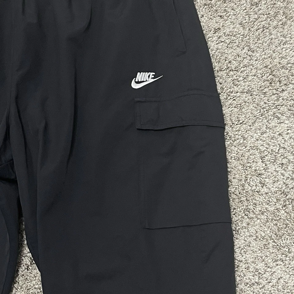 VINTAGE Nike Cargo Pants Men’s XXL Black Cargo Elastic Waist Drawstring Y2K - Image 4 of 4