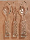 Vintage Anchor Hocking WEXFORD Pattern Glass Fork and Spoons Salad Serving Set