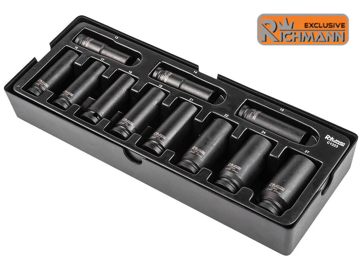Module de douilles longues à chocs 1/2 pour démonter les écrous grippés de 13 à 27mm sans effort