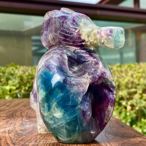 3.22LB Natural Colourful Fluorite Hand Carved Crystal Skull Meditation - Zdjęcie 7 z 13