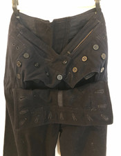 U.S. Navy Sailor Wool Uniform Pants Vintage WWII-Era All Black Anchor Buttons
