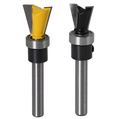 2PCS 1/4 Inch Shank Dovetail Joint Router Bits with Bearing Hard Alloy Guide ...