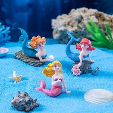4Pcs Kawaii Mermaid Doll Ornaments Mini Aquarium Fish Tank Decor DIY Access