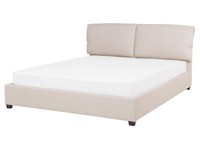 Designer Polsterbett Beige 160 X 200 Cm Stoffbett Doppelbett Belfort