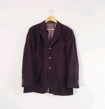 M&S Chocolate Brown Needle Cord Jacket Blazer 42in Chest M Formal Casual 