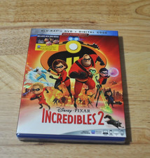 DISNEY PIXAR INCREDIBLES 2 BLU-RAY DVD DIGITAL CODE WITH SLIPCOVER NEW 