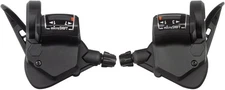 microSHIFT TS38 Thumb-Tap Shifter Set - 7 Speed, Triple, Optical Gear Indicator,