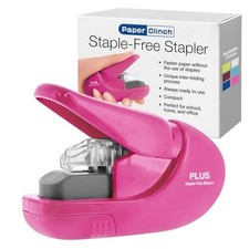 Paper Clinch Staple-Free Stapler Hand Pink