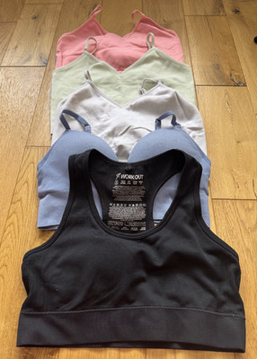 Primark 5 x Sport BH Paket Top klein gerippt nahtlos Bralette Activewear Crop