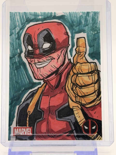Deadpool 2025 Topps Chrome Deadpool Original Sketch 1/1 von Marco Carrillo