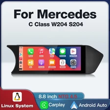 8.8" HD CarPlay MirrorLink Android Auto Touch Screen for Mercedes C W204 NTG4.5