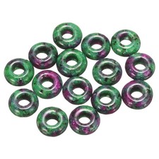 15pcs Natural Stone Beads 5x10mm Large Hole Craft Beads, Red Green