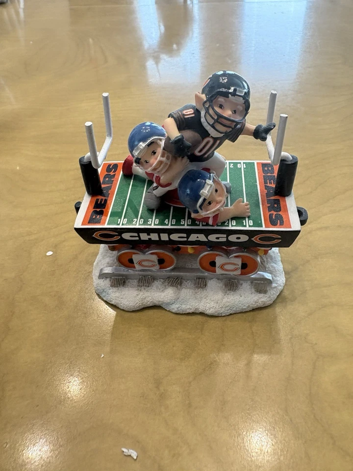 Danbury Mint Chicago Bears NFL Christmas Express Santa Train Set de 6 Raro Foto 3 de 4