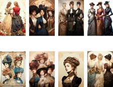 Victorian Ladies Tags Junk Journal Scrapbook