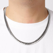 Quality 316L Stainless Steel Flat Snake Cuban Link Graded Chain Necklace 5, 8mm