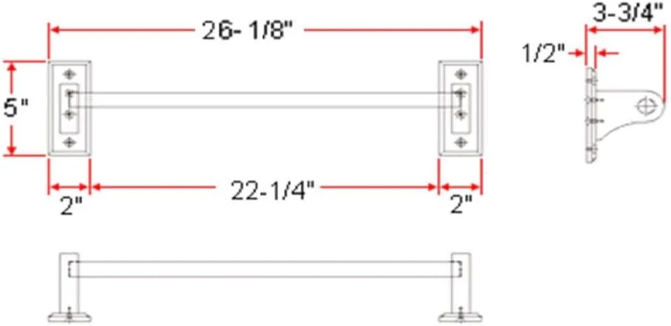 Toallero Design House Dalton, montado en la pared, madera maciza resistente, fácil instalación Foto 2 de 4