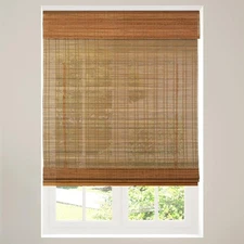 CALYX INTERIORS Cordless Bamboo Roman Shade 34" W x 64" H Ceylon Light Russet