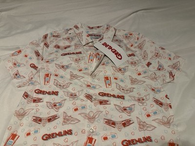 Gremlins 3d Popcorn Button Down Shirt Men's Unisex XS NWT Retro