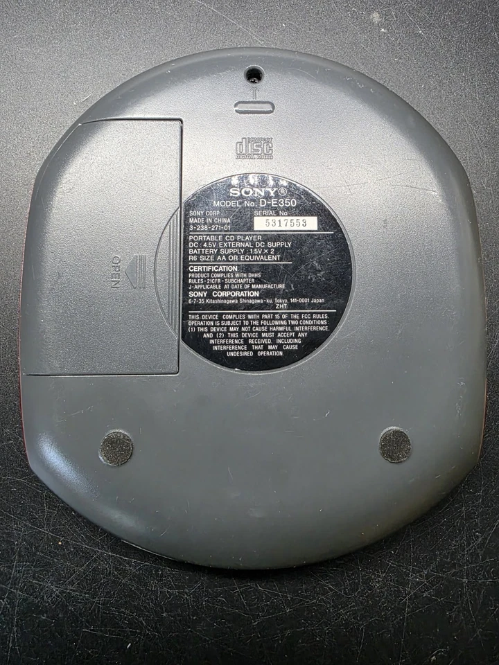 Sony CD Walkman D-E350 RED ESP MAX CD-R CD-RW TESTED seltene Farbe - Bild 4 von 4