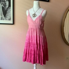 Y2K Pink Fairy Boho Tiered Peasant Cami Dress