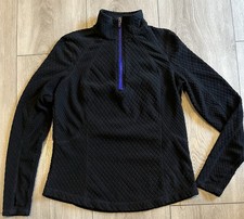 Tek Gear 1/4 Zip Pullover Women s Small Fleece Long Sleeve Black Thumbholes
