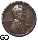 1924-D Lincoln Cent Wheat Penny, Key Denver Issue, AU