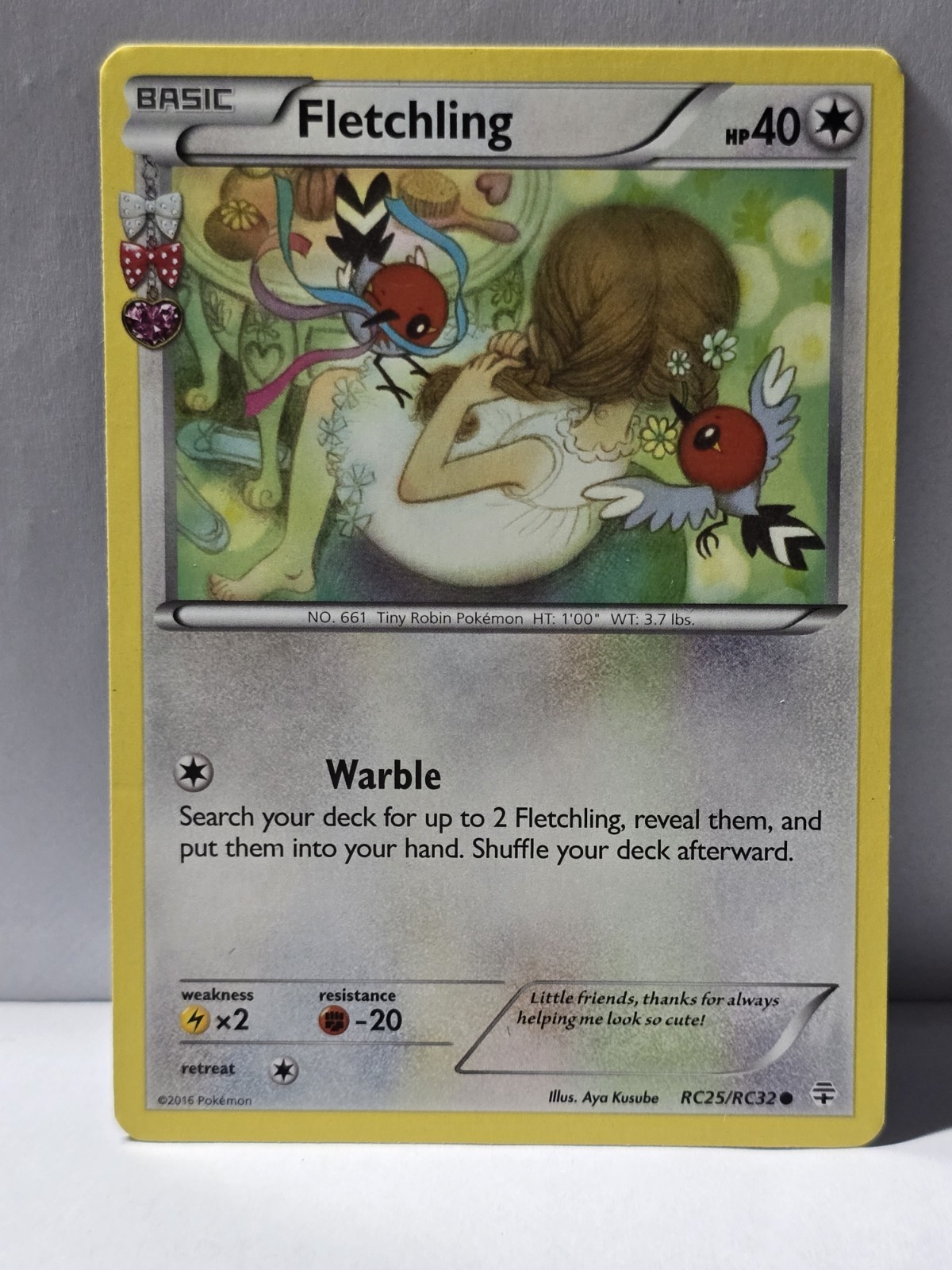 Pokemon TCG Fletchling RC25/RC32 Generations: Radiant Collection Common LP