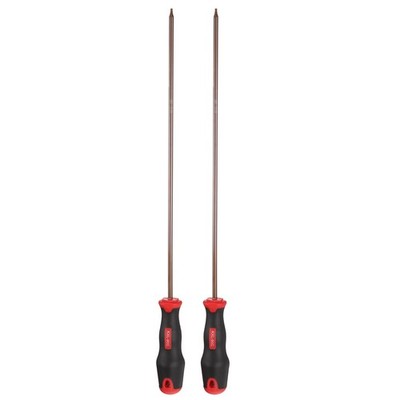 2pcs T10 Torx Screwdriver 15.75'' Magnetic Screwdrivers S2 Alloy Steel, Red Brown