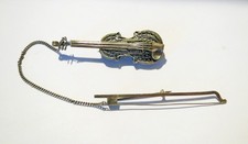 Antico SET ORECCHINI SPILLA FILIGRANA ARGENTO STERLING - SPLENDIDO VIOLINO 3D e fiocco