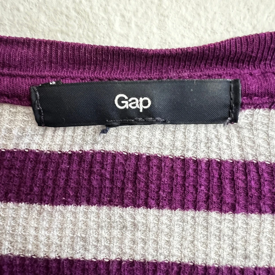 Gap фиолетовый в полоску тепловой длинным рукавом Топ Y2K 2000-х ретро гранж маленький - Изображение 3 из 4