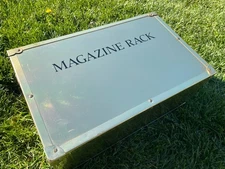 VINTAGE NEWSPAPER STAND MAGAZINE RACK BRASS POST MODERN 1980-90's ROLLING STONE