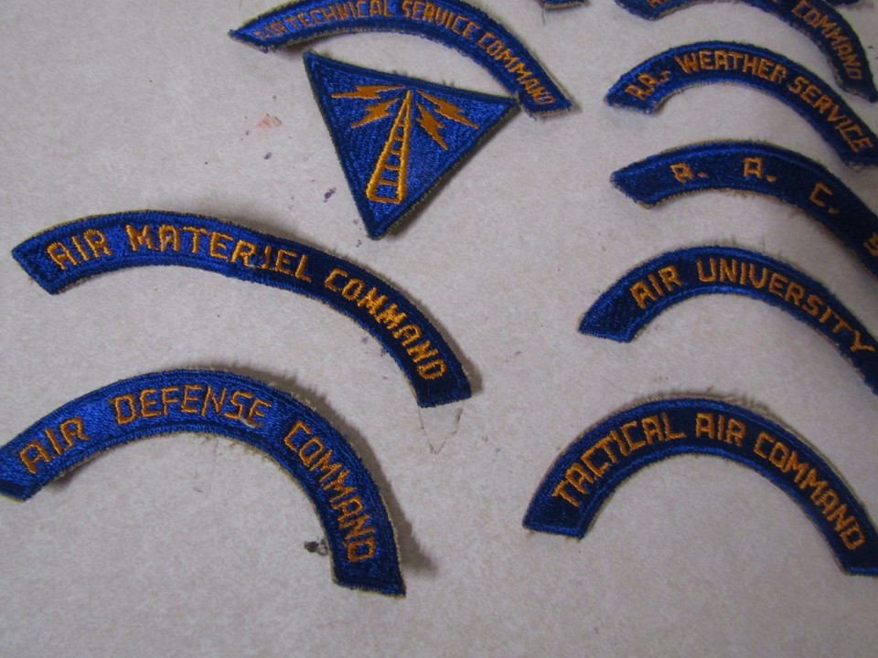 PATCH LOT COLLECTION OF 12 US ARMY AIR FORCE AAF TABS WW2 ERA TACTICAL ...