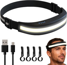 LED Head Torch USB Rechargeable,Headlamp 500 Lumens Hardhat Light, COB 230° Floo